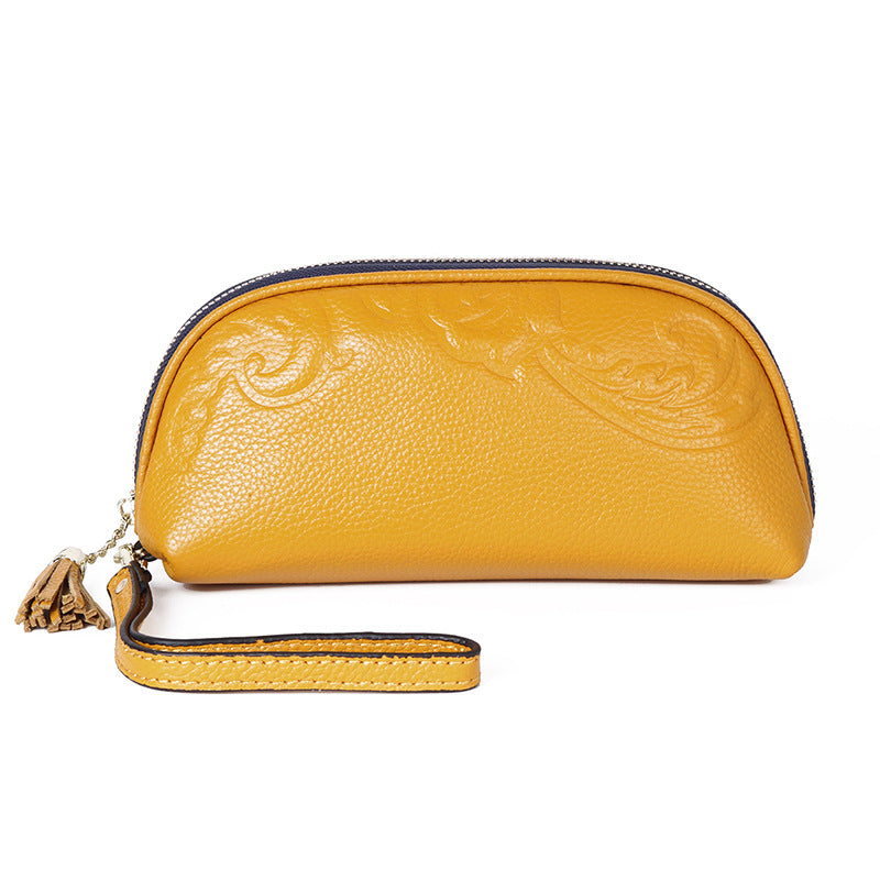 Women's Style Retro Genuine Leather Clutch Embossed Bags