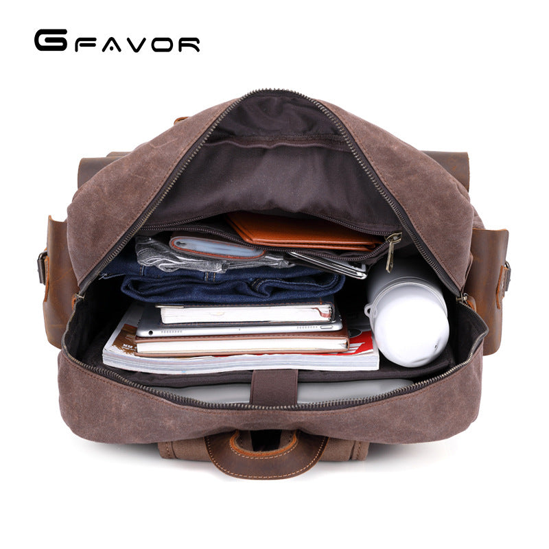 Men's Retro Crazy Horse Leather Oil Wax Bags