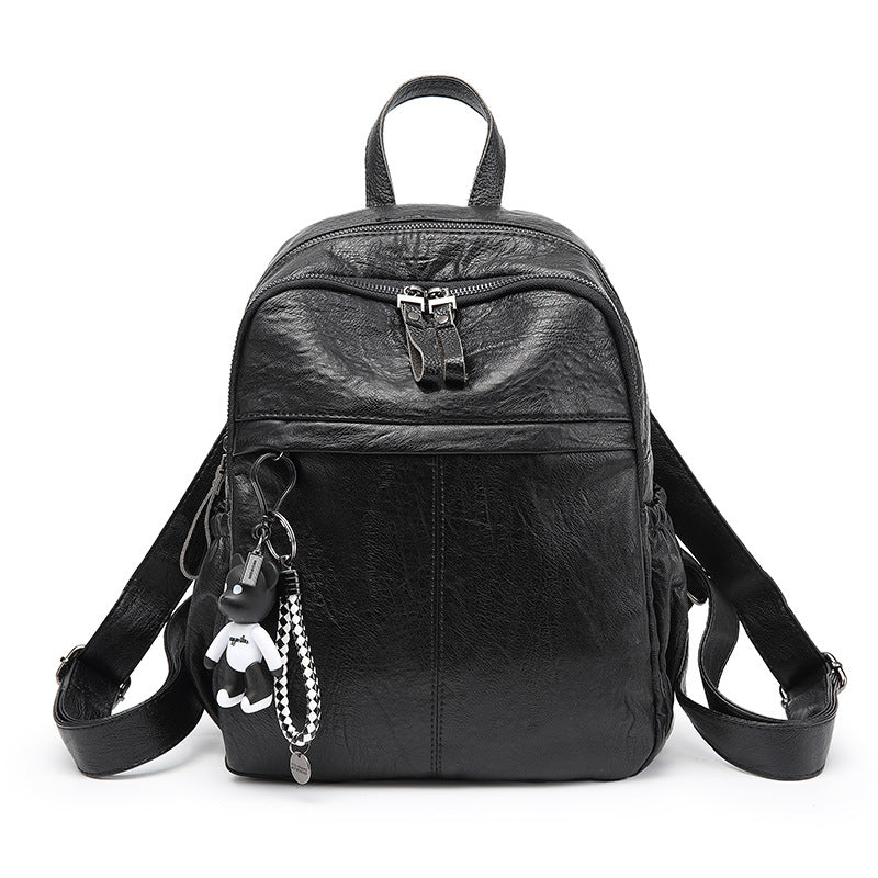 Korean Style Soft Leather Simple Trendy Backpacks
