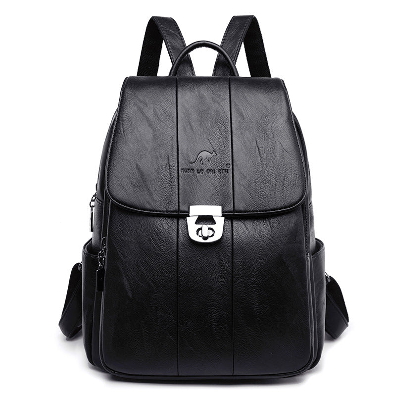 Slouchy Cool Cowhide Preppy Style Leisure Backpacks
