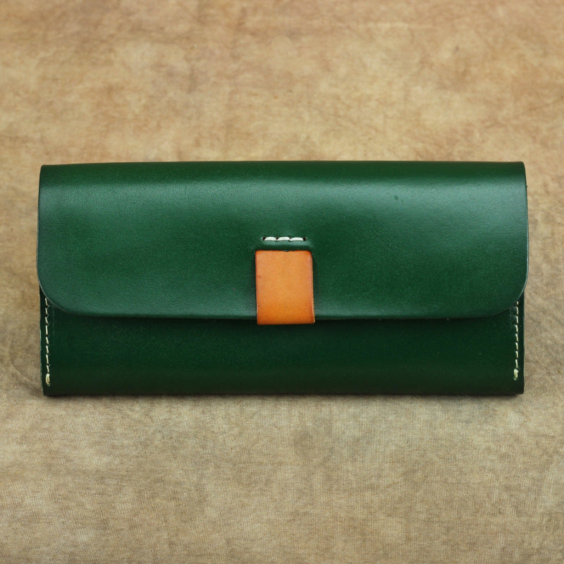 Retro Handmade Long Genuine Leather Multifunctional Ladies Wallets
