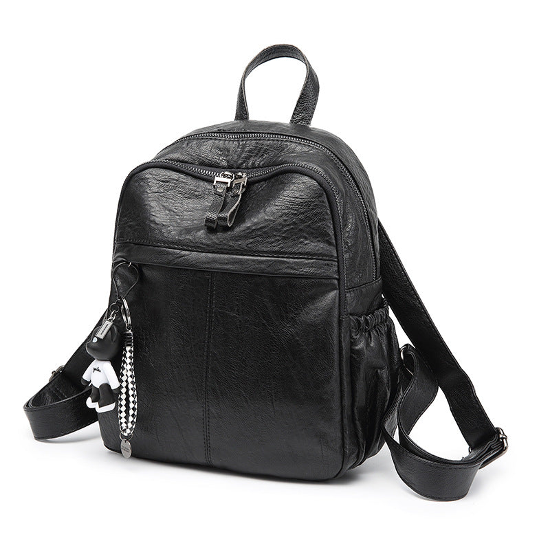 Korean Style Soft Leather Simple Trendy Backpacks