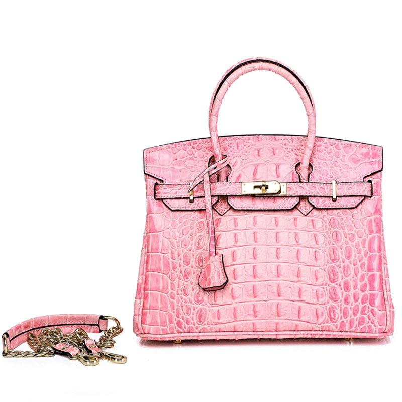 Women's Unique Fashion Genuine Leather Platinum Handbags