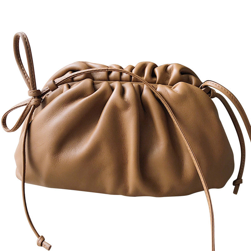 Women's Cloud Soft Leather Cow Dumpling Clutch Crossbody Bags
