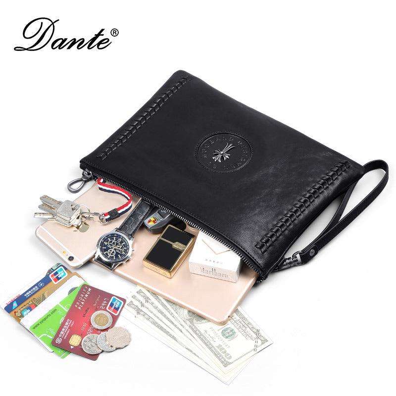 Men's Clutch Leather Business First Layer Cowhide Men's Handbags