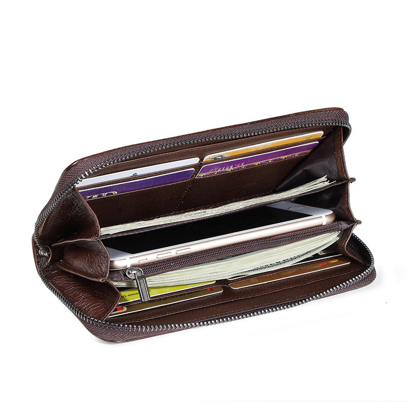 Women's Long Single Zipper Retro Large Capacity Ladies Wallets