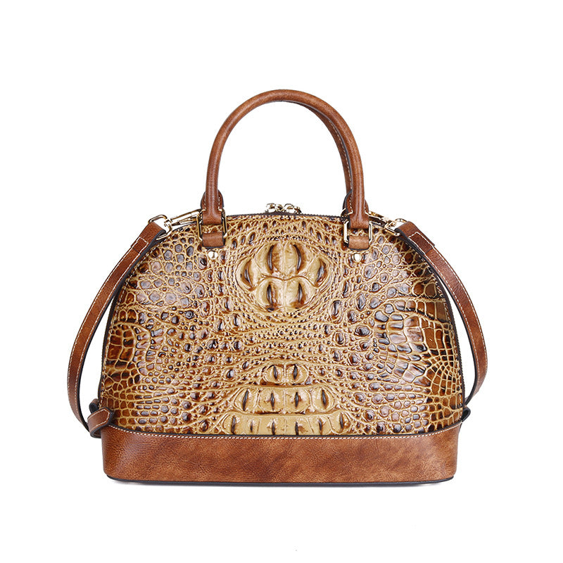 Women's Retro First Layer Cowhide Artificial Brushed Shoulder Bags