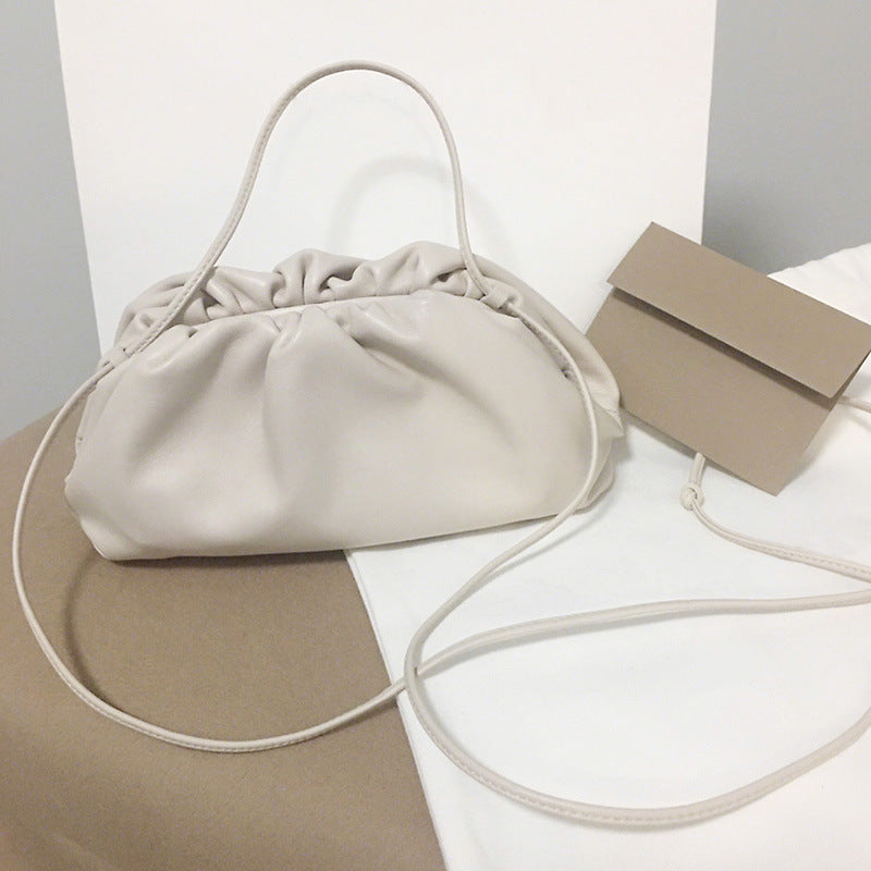 Women's Cloud Soft Leather Cow Dumpling Clutch Crossbody Bags