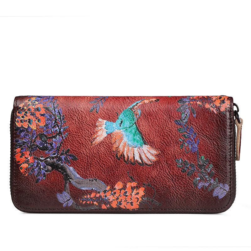 Women's Long Single Zipper Retro Large Capacity Ladies Wallets