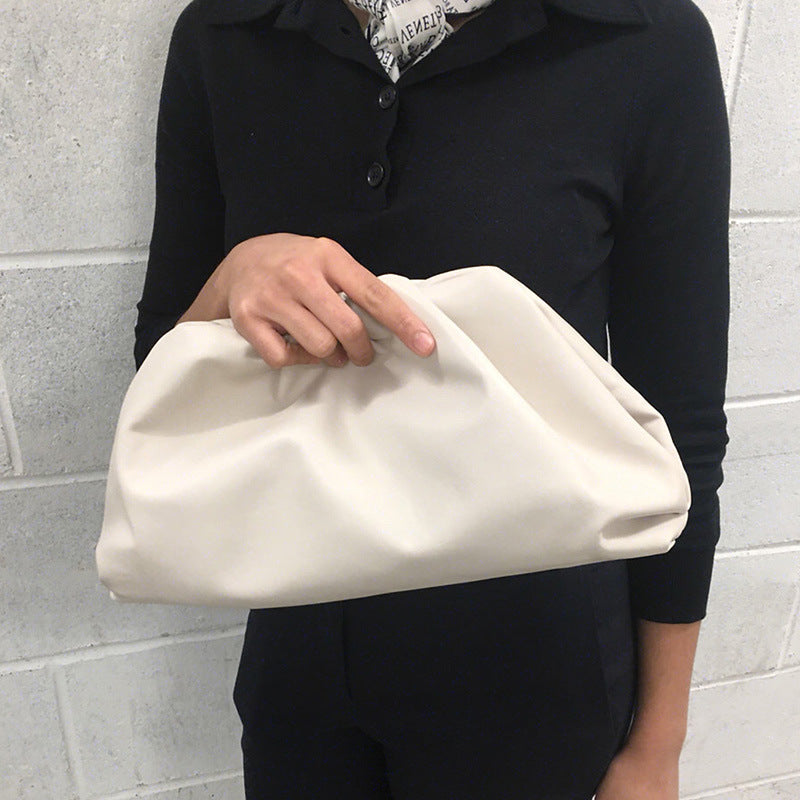 Women's Cloud Soft Leather Cow Dumpling Clutch Crossbody Bags