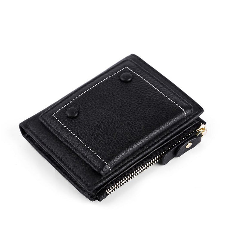 Women's Large Capacity Genuine Leather Short First Ladies Wallets