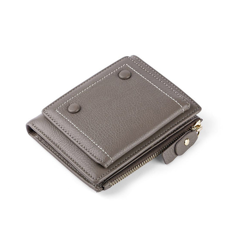 Women's Large Capacity Genuine Leather Short First Ladies Wallets