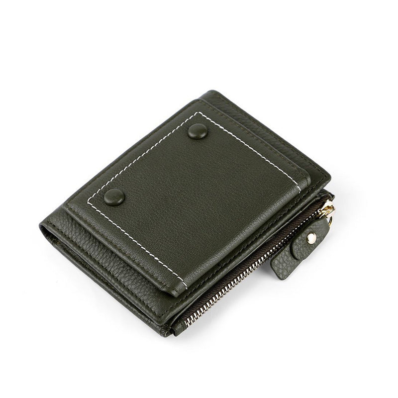 Women's Large Capacity Genuine Leather Short First Ladies Wallets