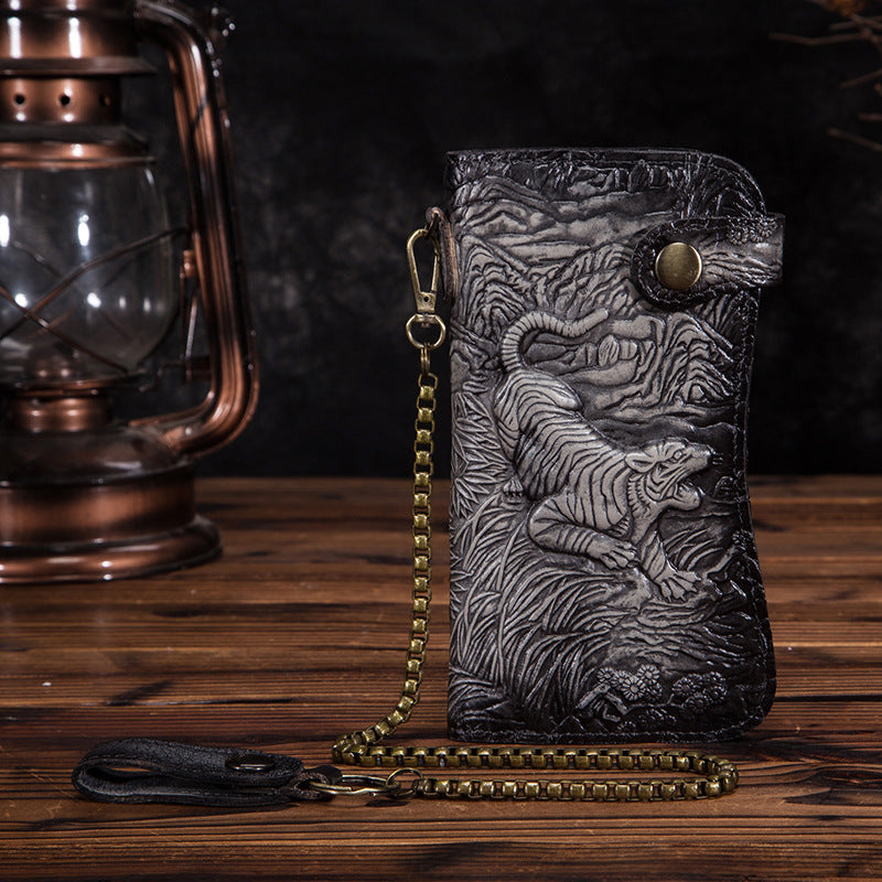 Men's Layer Vegetable Tanned Leather Cowhide Multiple Men's Wallets