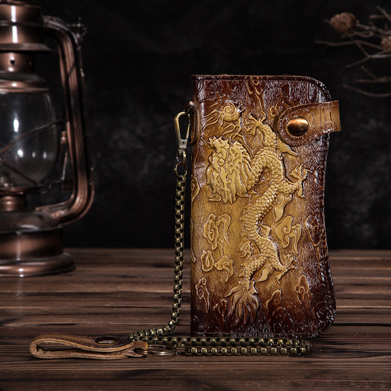 Men's Layer Vegetable Tanned Leather Cowhide Multiple Men's Wallets