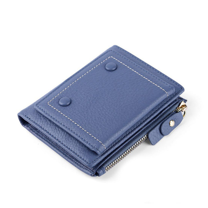 Women's Large Capacity Genuine Leather Short First Ladies Wallets