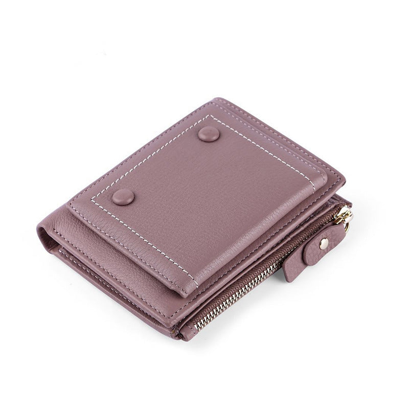Women's Large Capacity Genuine Leather Short First Ladies Wallets
