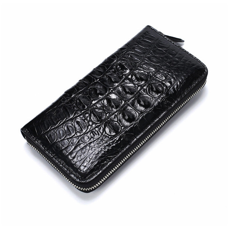 Men's Siamese Crocodile Fish Leather Clutch Back Men's Wallets