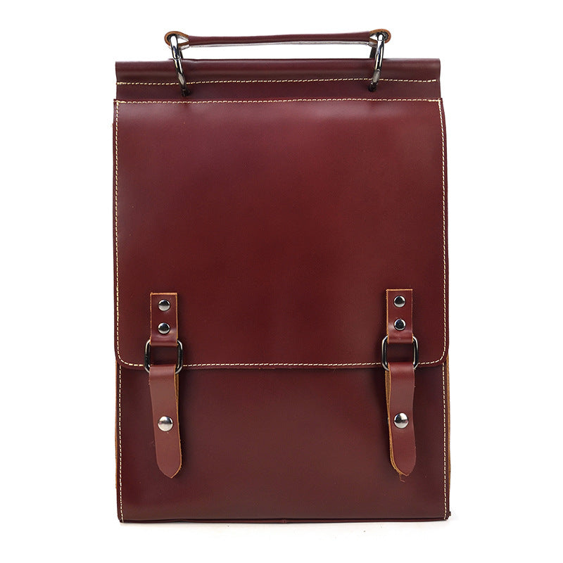 Wind Leather Unisex Cowhide Big Hair Handbags