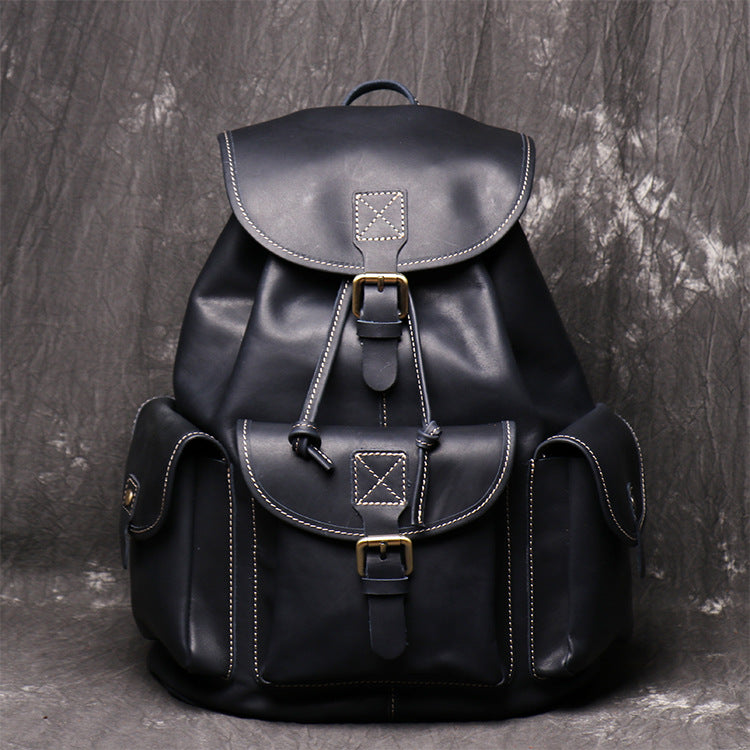 Women's & Men's & Leather Crazy Horse Personality Large Backpacks