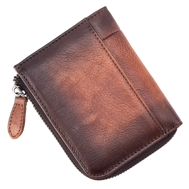 Men's Retro Short Genuine Leather Large Capacity Men's Wallets