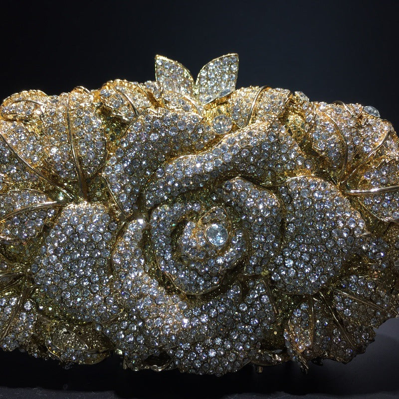 Women's One Flower Hollow Jeweled Dinner Crystal Handbags