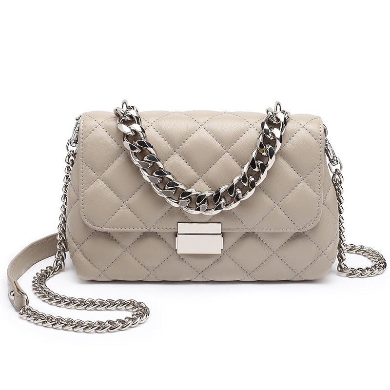 Women's Fashionable Rhombus Chain Sheep Pattern Simple Shoulder Bags
