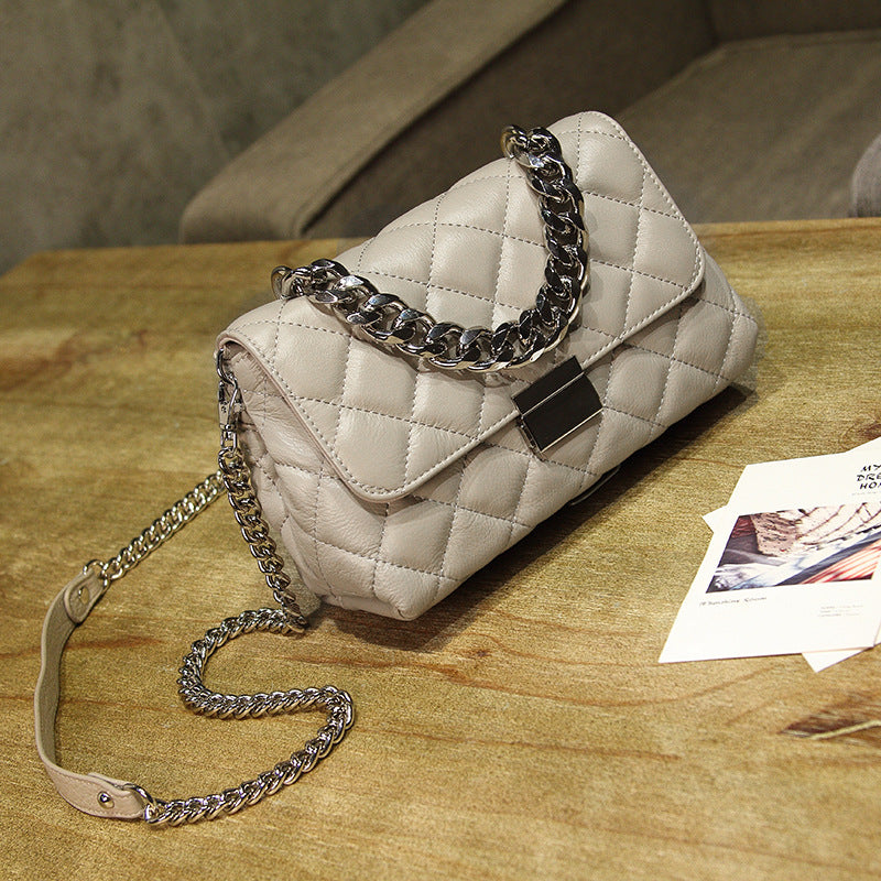 Women's Fashionable Rhombus Chain Sheep Pattern Simple Shoulder Bags