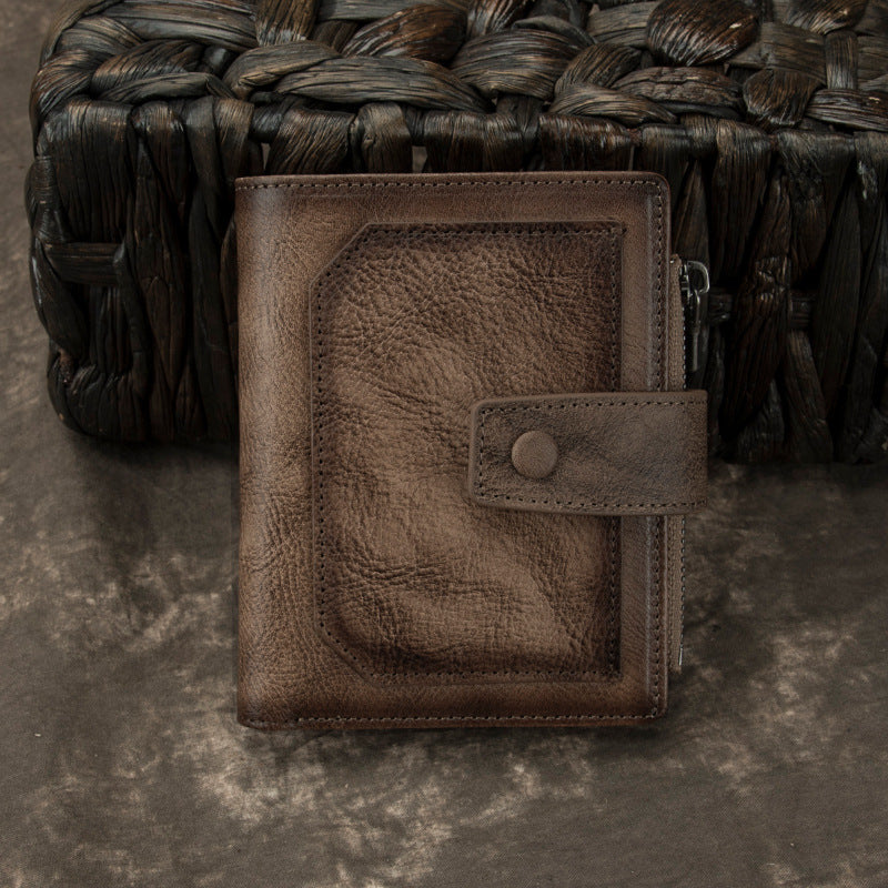 Men's Layer Cowhide Clutch Handmade Male Leather Bags