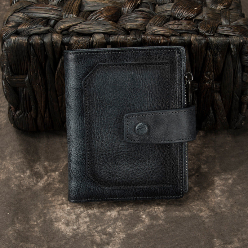 Men's Layer Cowhide Clutch Handmade Male Leather Bags