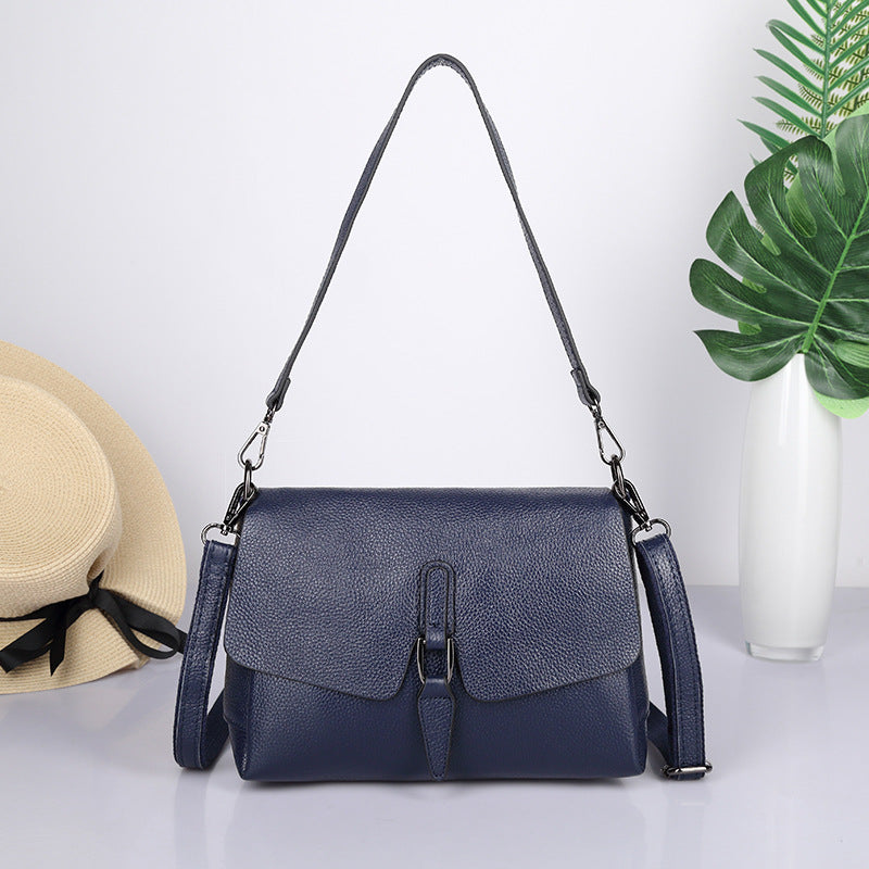 Women's Genuine Leather Soft Noodle Large Capacity Crossbody Bags