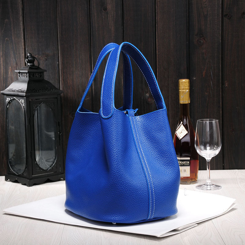Women's Lunch Box Head Cowhide Genuine Leather Handbags