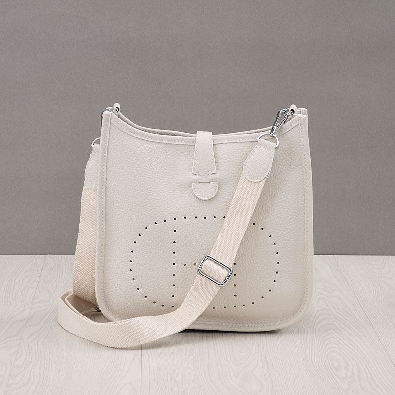 Women's Genuine Leather Fashion Punching Korean Style Crossbody Bags