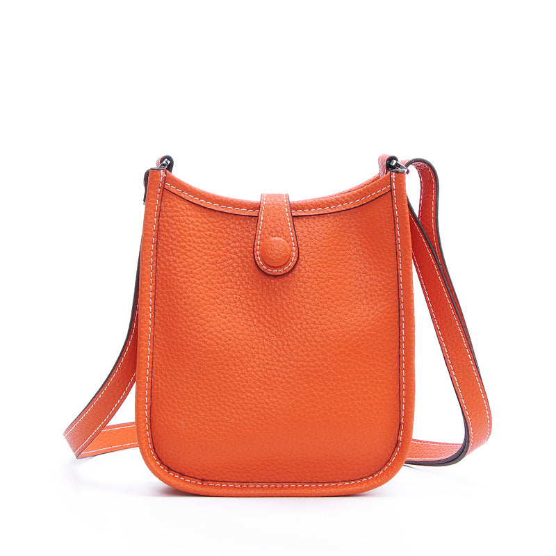 Women's Genuine Leather Fashion Punching Korean Style Crossbody Bags