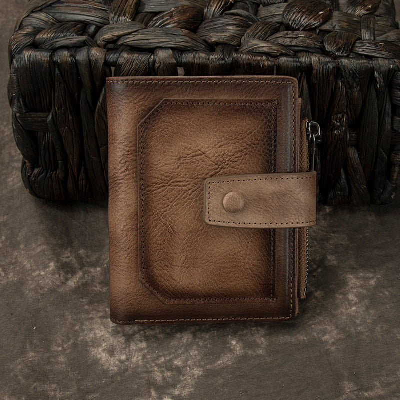 Men's Layer Cowhide Clutch Handmade Male Leather Bags