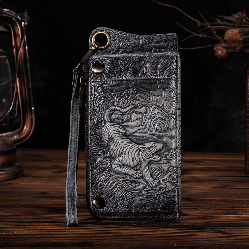 Men's First Layer Tree High Leather Retro Men's Wallets