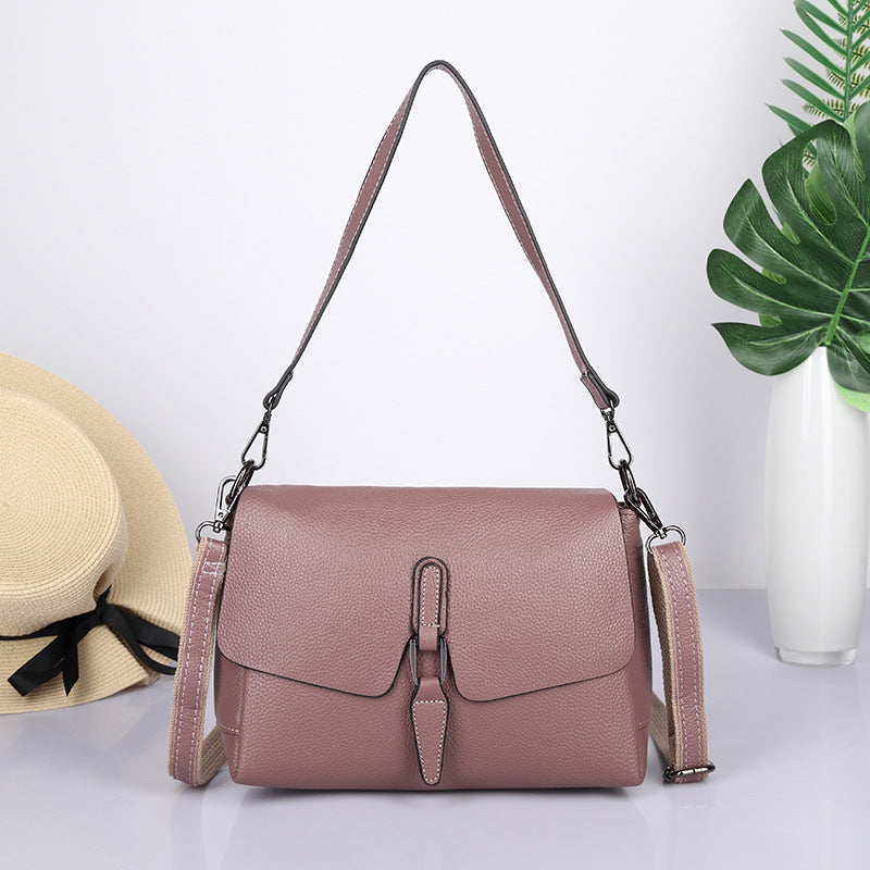 Women's Genuine Leather Soft Noodle Large Capacity Crossbody Bags