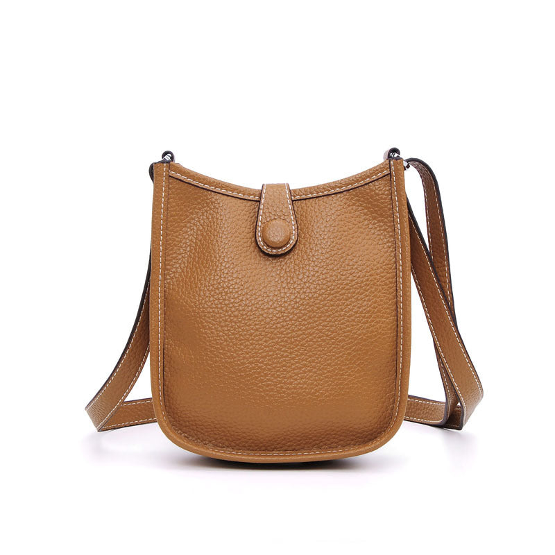 Women's Genuine Leather Fashion Punching Korean Style Crossbody Bags