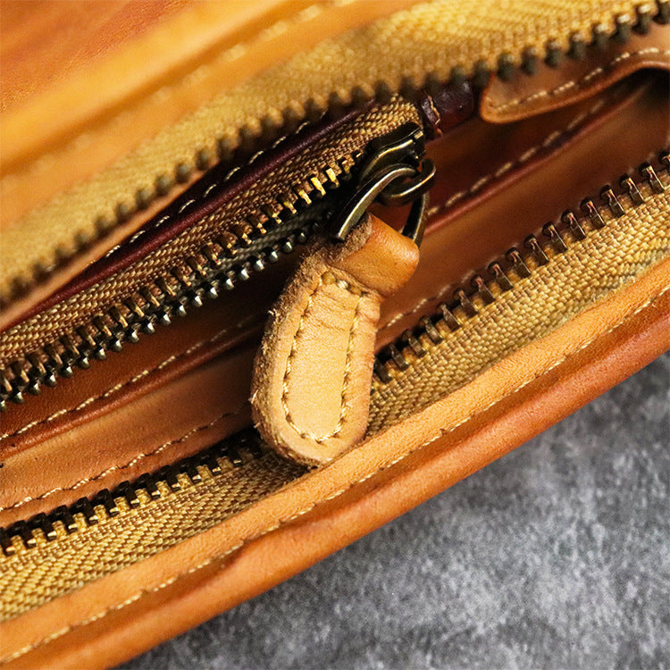 Leather Distressed Large Capacity Cash Check Mobile Zipper Ladies Wallets