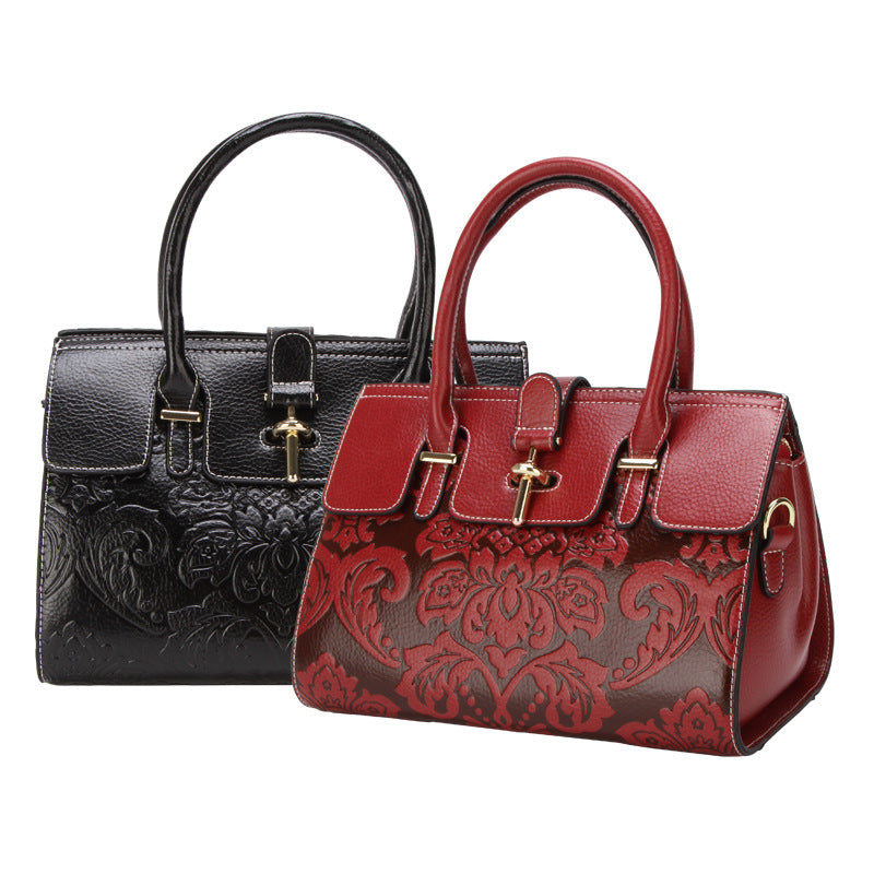 Women's Spring Real Leather Retro Fashion Handbags