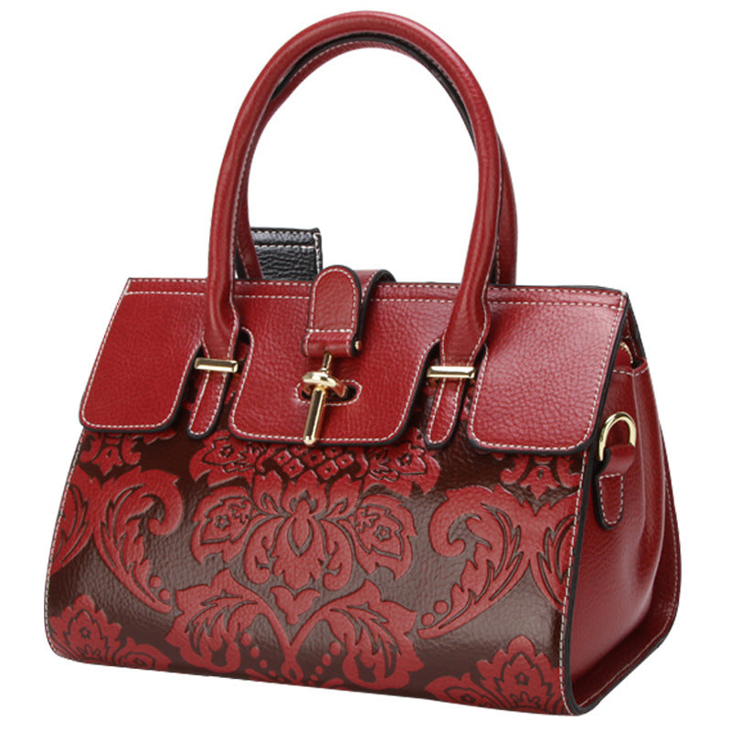 Women's Spring Real Leather Retro Fashion Handbags