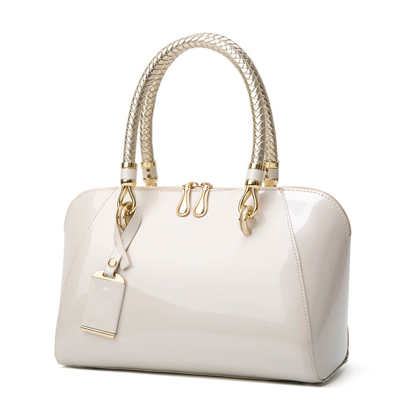 Women's Glossy Bridal Versatile Patent Leather Textured Handbags