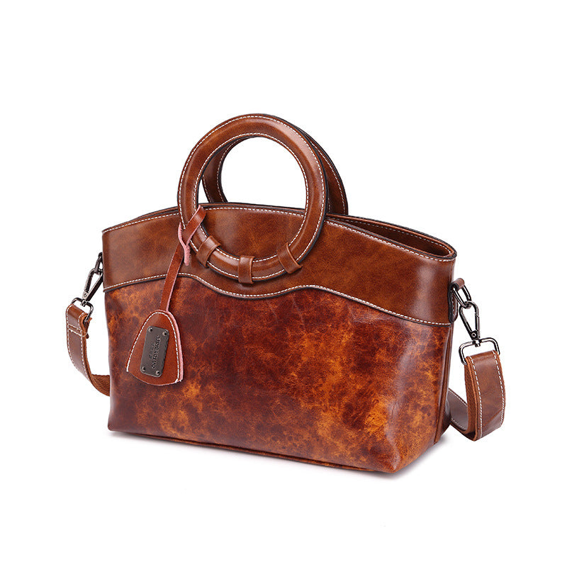 Women's Paul Oil Waxed Leather Fashion Retro Handbags