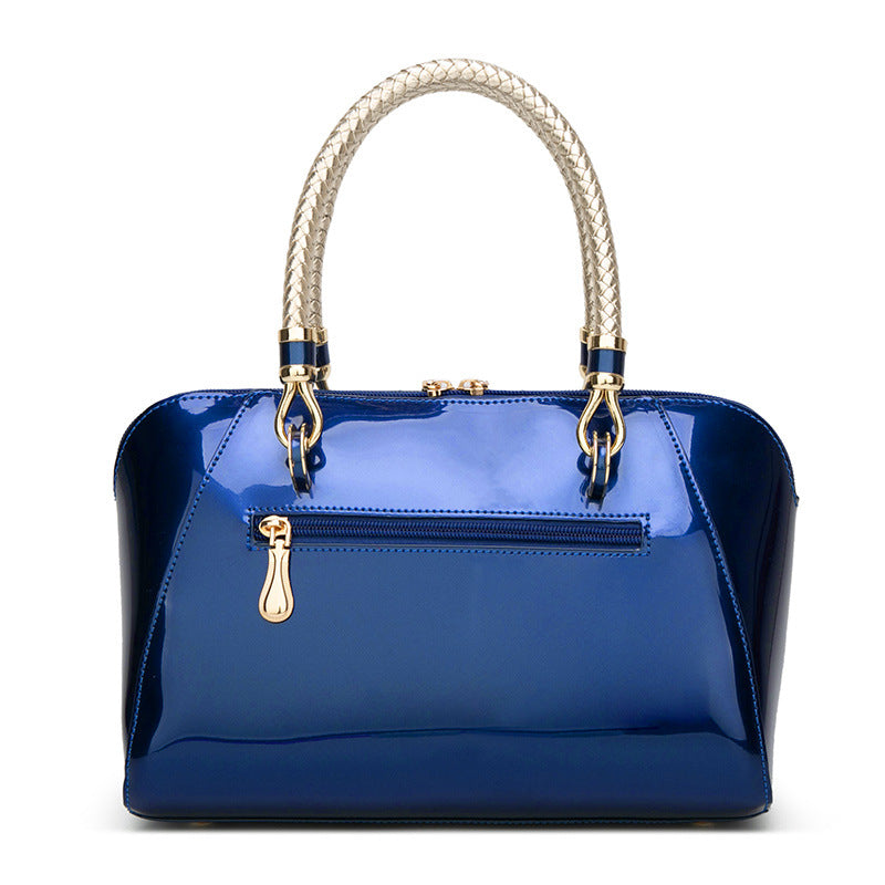 Women's Glossy Bridal Versatile Patent Leather Textured Handbags