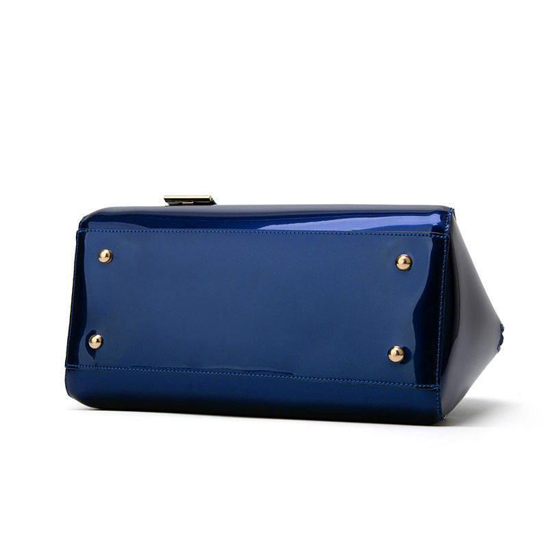 Women's Glossy Bridal Versatile Patent Leather Textured Handbags