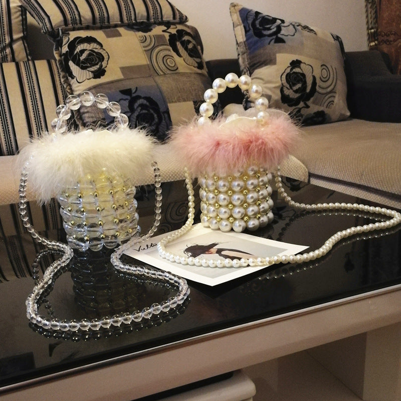 Retro Fairy Portable Hand-woven Beads Pearl Handbags