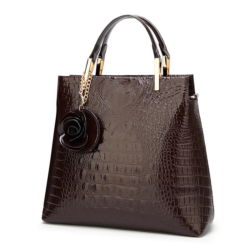 Women's Stylish Vintage Crocodile Leather Portable Handbags