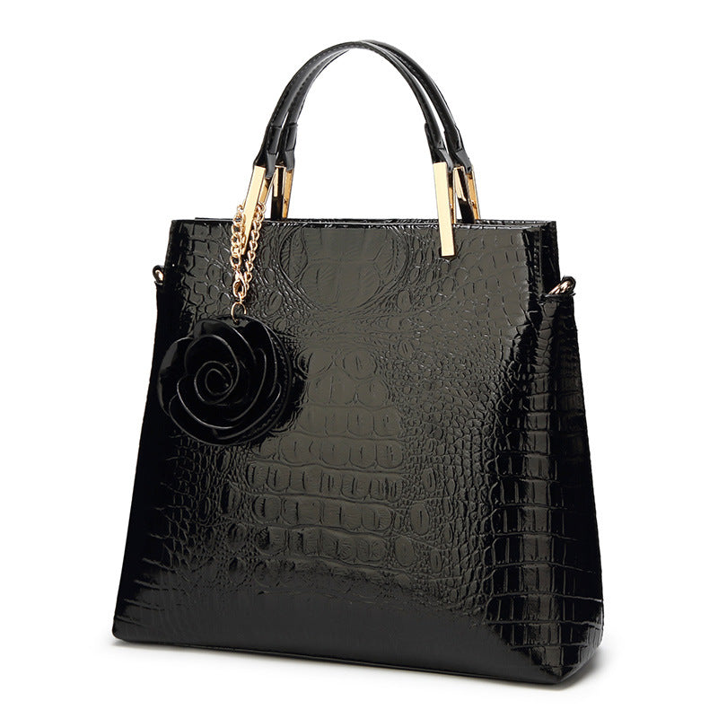 Women's Stylish Vintage Crocodile Leather Portable Handbags