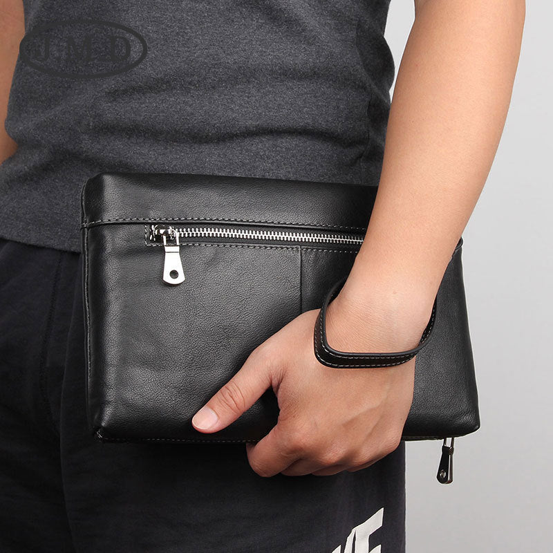 Men's Clutch Cowhide Multifunction Large Capacity Zipper Men's Wallets
