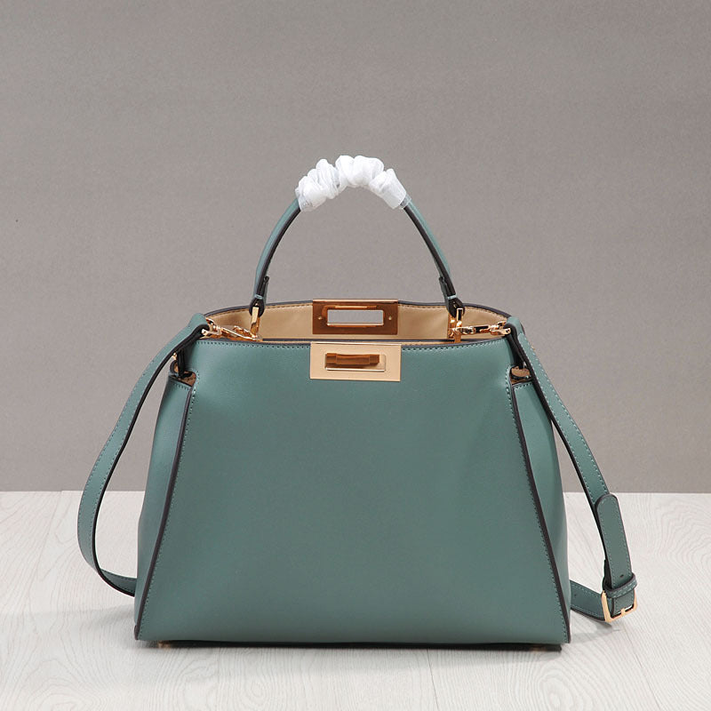 Women's Woman Genuine Leather Rotating Large With Cat Design Crossbody Bags
